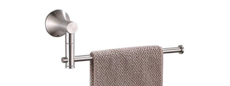 BESy Stainless Steel Bathroom Hand Towel Holder Bar with Swing Out Arm
